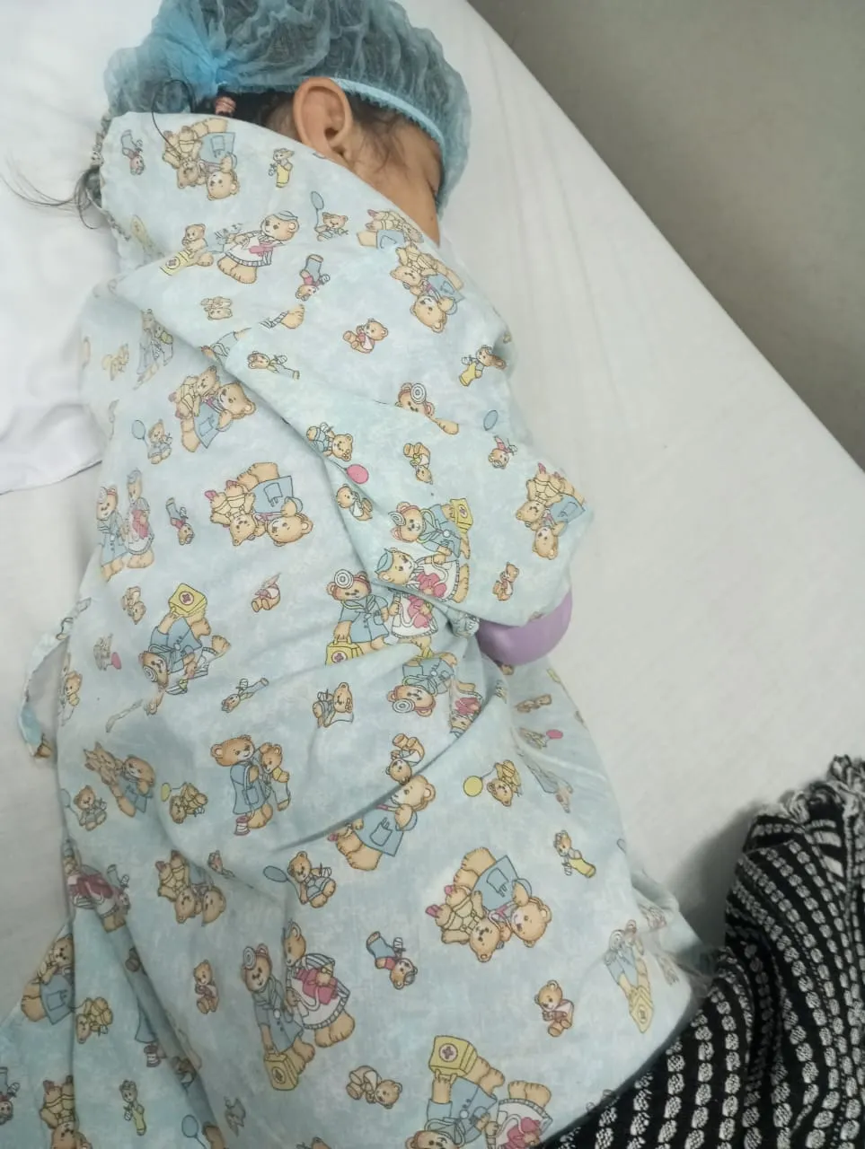 Haviv resting in a hospital bed