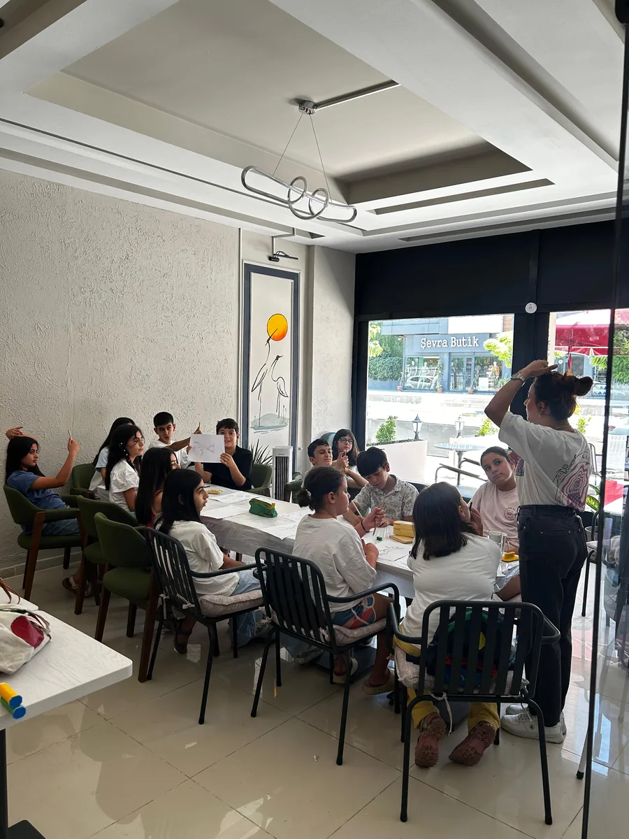Students working on an activity during an English class at SpeakingLab