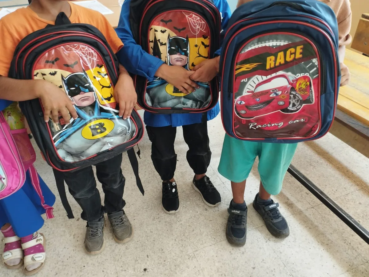 School supplies handed out to village children near Şanlıurfa