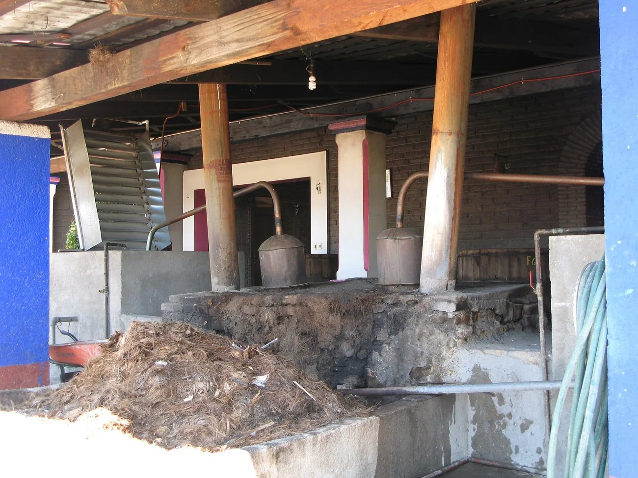 Copper stills at a family palenque in Santiago Matatl&aacute;n