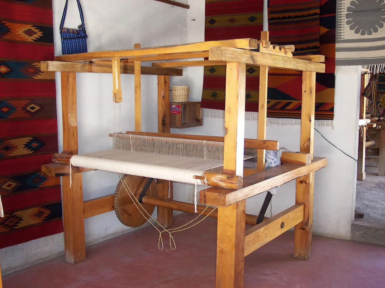 A treadle loom in Teotitl&aacute;n del Valle