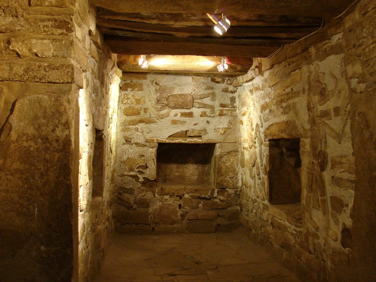 Inside Tomb 1 at Zaachila